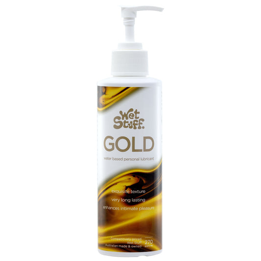 Wet Stuff Gold - 270g Pump - Water Based Lubricant - 270 gram Pump Bottle