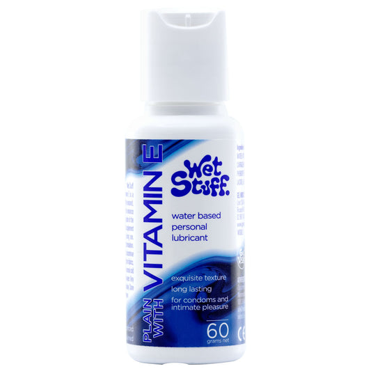 Wet Stuff Plain - 60g Bottle - Water Based Lubricant with Vitamin E - 60 gram Bottle