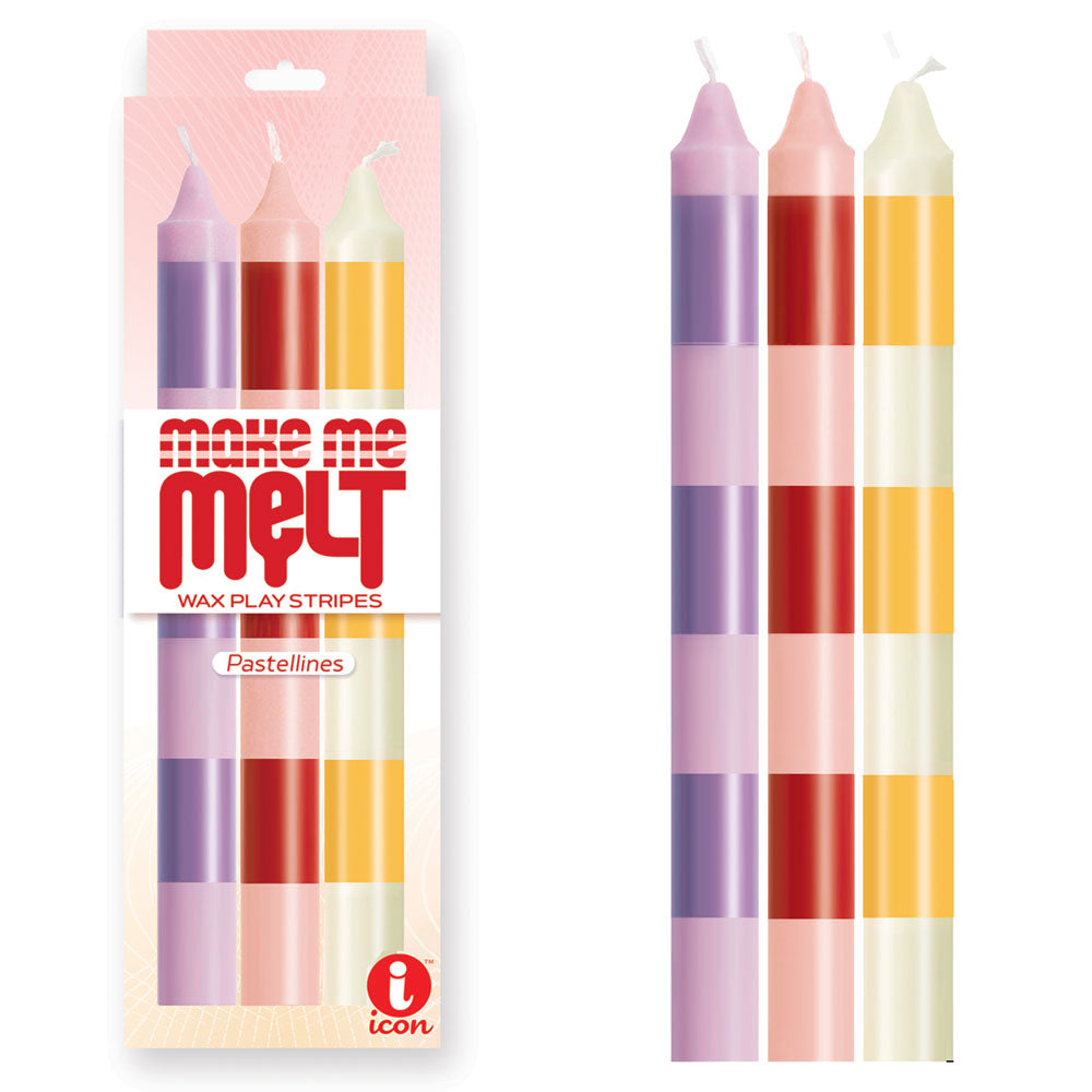 The 9's Make Me Melt Drip Candle 3-Pk - Pastellines - Pastel  Drip Candles - 3 Pack