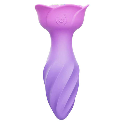 Adam & Eve ROTATING ROSE PLUG -  12 cm USB Rechargeable Rotating & Vibrating Butt Plug with Gem Base