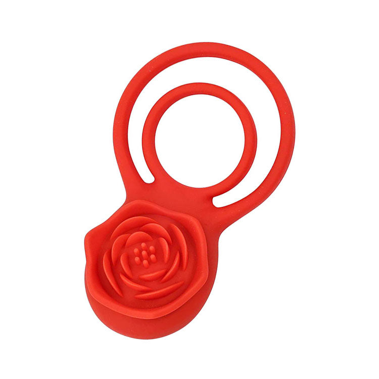 Adam & Eve VIBRATING ROSE DOUBLE ENHANCER -  USB Rechargeable Cock & Balls Ring with Remote