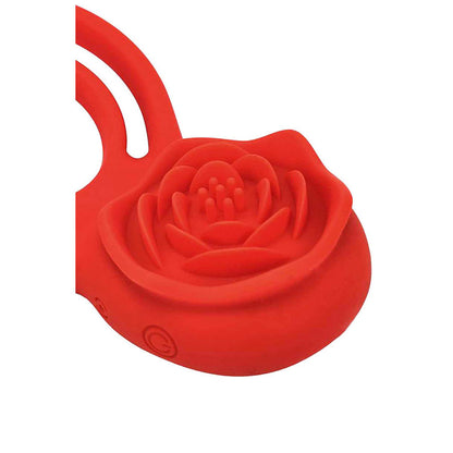 Adam & Eve VIBRATING ROSE DOUBLE ENHANCER -  USB Rechargeable Cock & Balls Ring with Remote