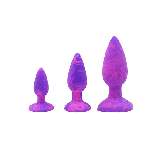 Adam & Eve COLOUR SWIRL Anal Plug Set - /Pink Butt Plugs - Set of 3 Sizes