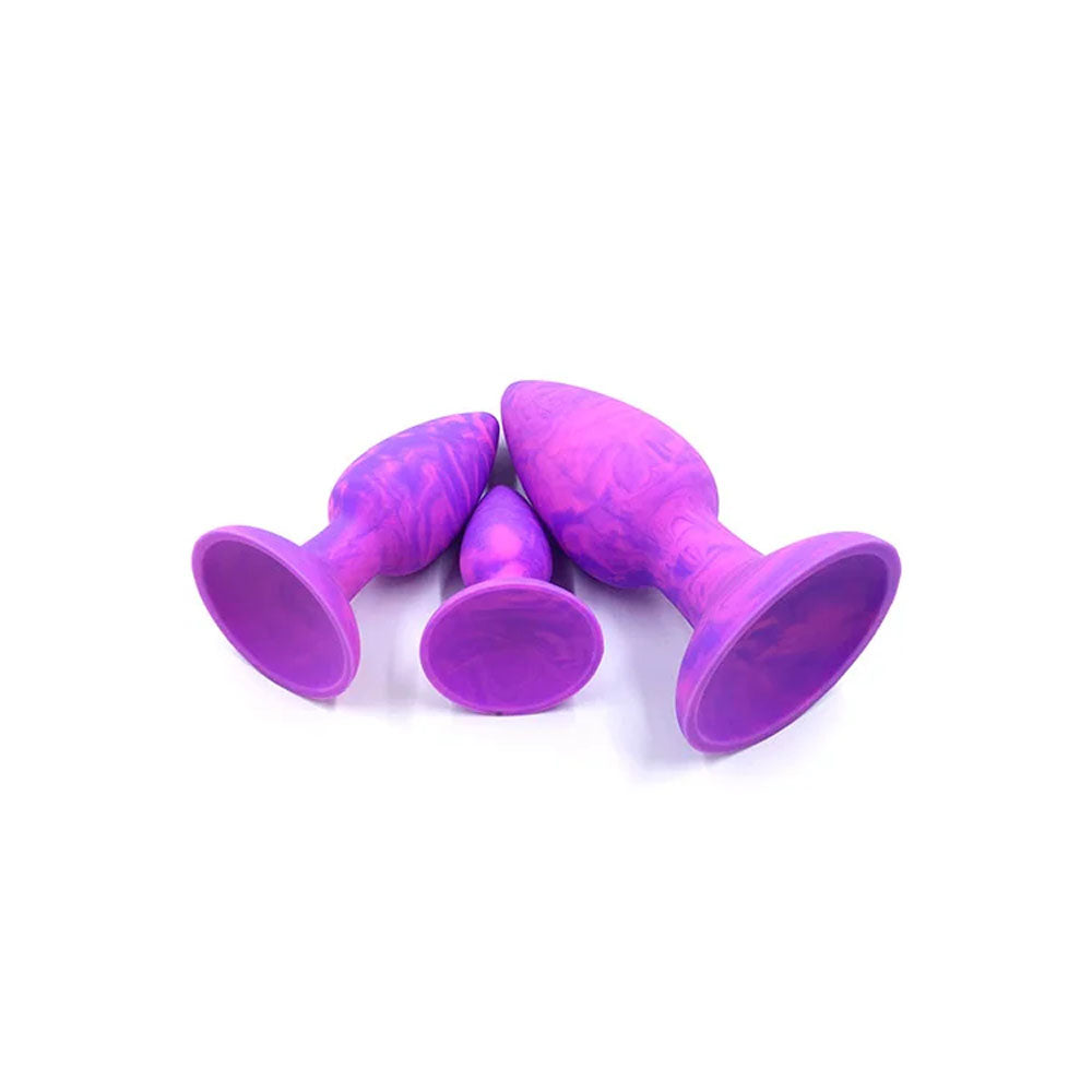 Adam & Eve COLOUR SWIRL Anal Plug Set - /Pink Butt Plugs - Set of 3 Sizes