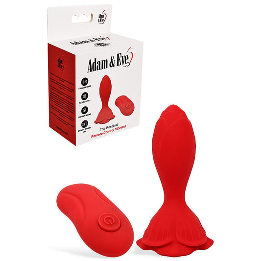 Adam & Eve THE ROSEBUD -  10.2 cm USB Rechargeable Vibrating Butt Plug with Remote