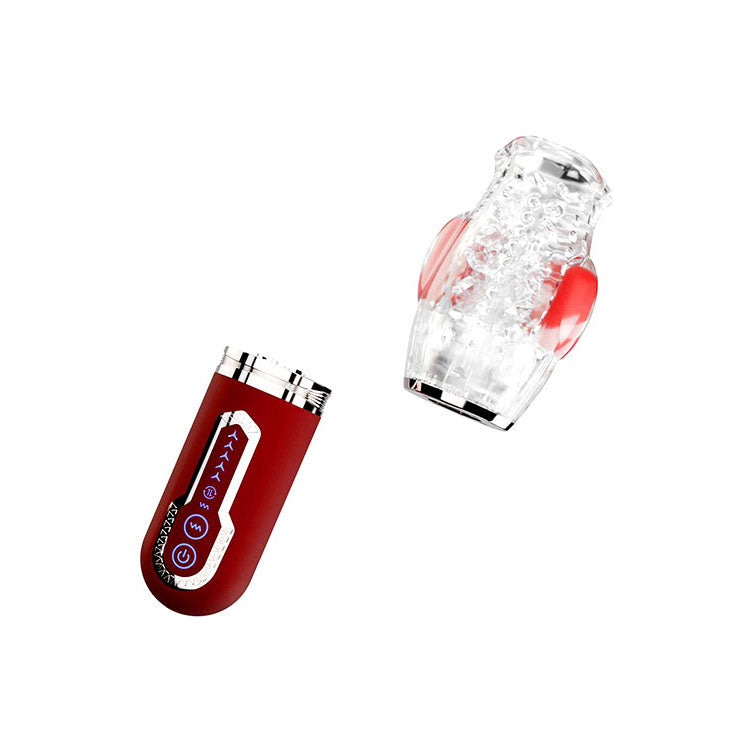 Adam & Eve PLEASURE PRO 3000 - /Red USB Rechargeable Thrusting & Rotating Auto Stroker