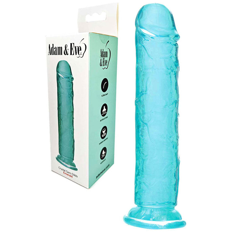 Adam & Eve CRYSTAL GEM Dildo - Emerald -  19.8 cm Dildo