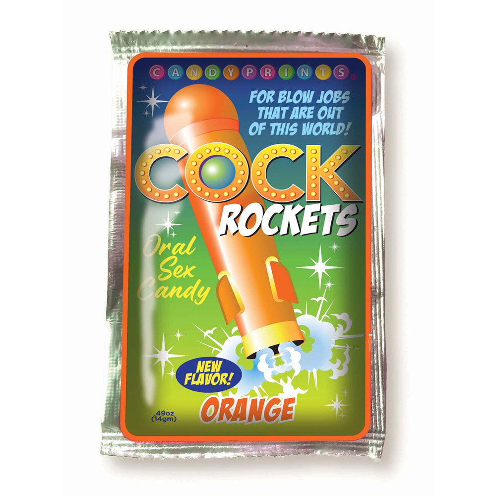 Cock Rockets - Orange - Orange Flavoured Oral Sex Candy - 15 grams