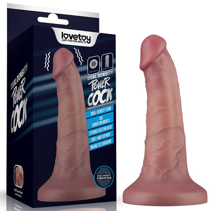 Dual Density Power Cock - 6 Inch  -  16 cm USB Rechargeable Vibrating Dong