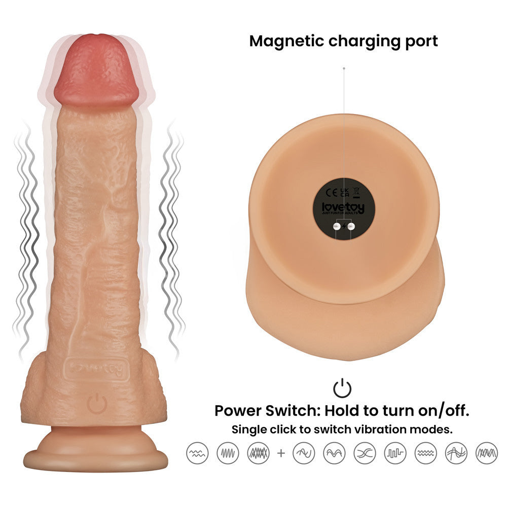 8 Inch Power Basics -  20 cm USB Rechargeable Vibrating Dong