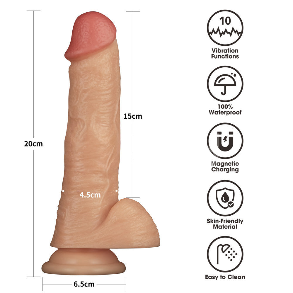 8 Inch Power Basics -  20 cm USB Rechargeable Vibrating Dong