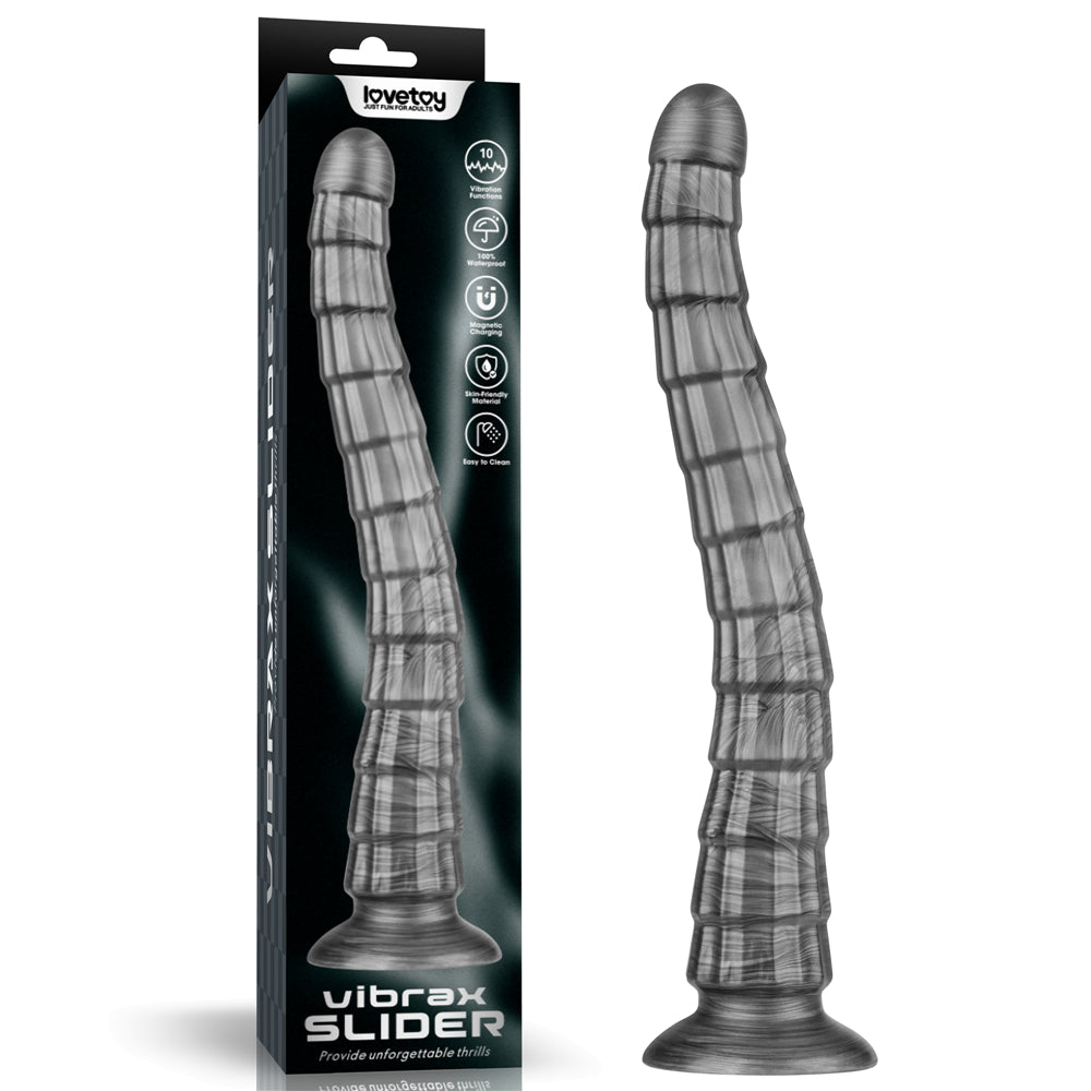 King Sized Vibrating Vibrax Slider - Grey 36.8 cm (14.5'') USB Rechargeable Vibrating Dildo