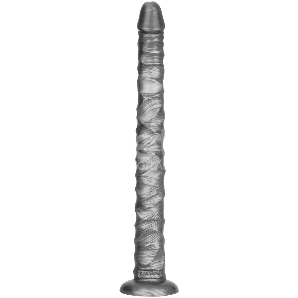 King Sized Vibrating Vibrax Slider - Grey 40.8 cm (16'') USB Rechargeable Vibrating Dildo