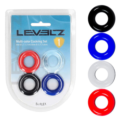 LEVELZ Multicolour Cock Ring Set - 4 Pack -  Cock Rings - 4 Pack