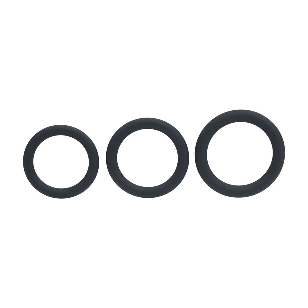LEVELZ Classic Silicone Cock Ring Set - L/XL/XXL -  Cock Rings - Set of 3 Sizes