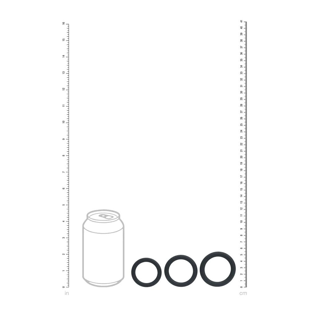 LEVELZ Classic Silicone Cock Ring Set - L/XL/XXL -  Cock Rings - Set of 3 Sizes