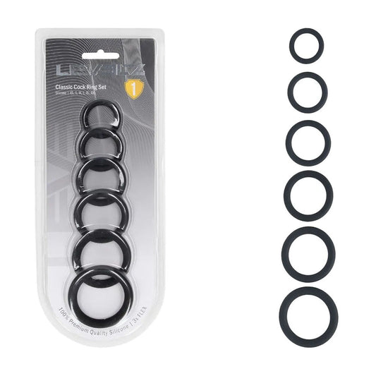 LEVELZ Classic Silicone Cock Ring Set of 6 -  Cock Rings - Set of 6 Sizes