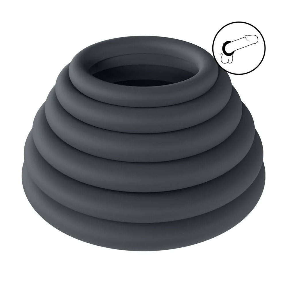 LEVELZ Classic Silicone Cock Ring Set of 6 -  Cock Rings - Set of 6 Sizes