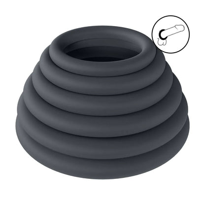 LEVELZ Classic Silicone Cock Ring Set of 6 -  Cock Rings - Set of 6 Sizes