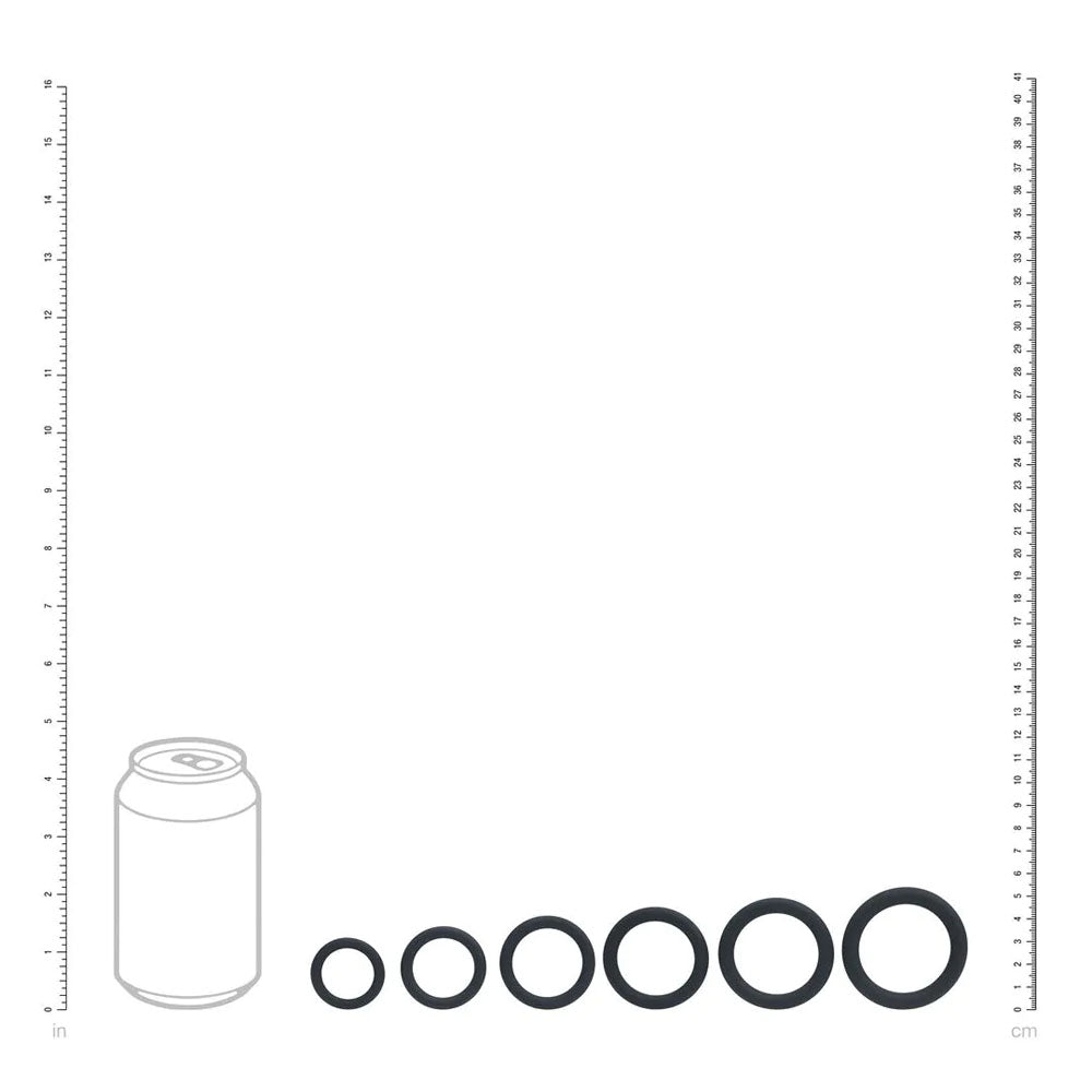 LEVELZ Classic Silicone Cock Ring Set of 6 -  Cock Rings - Set of 6 Sizes