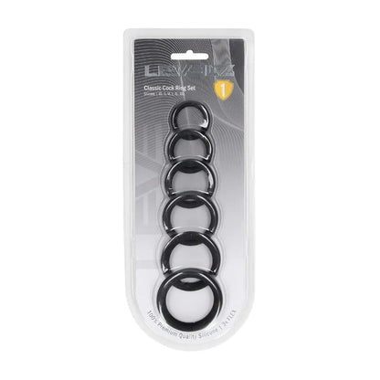 LEVELZ Classic Silicone Cock Ring Set of 6 -  Cock Rings - Set of 6 Sizes