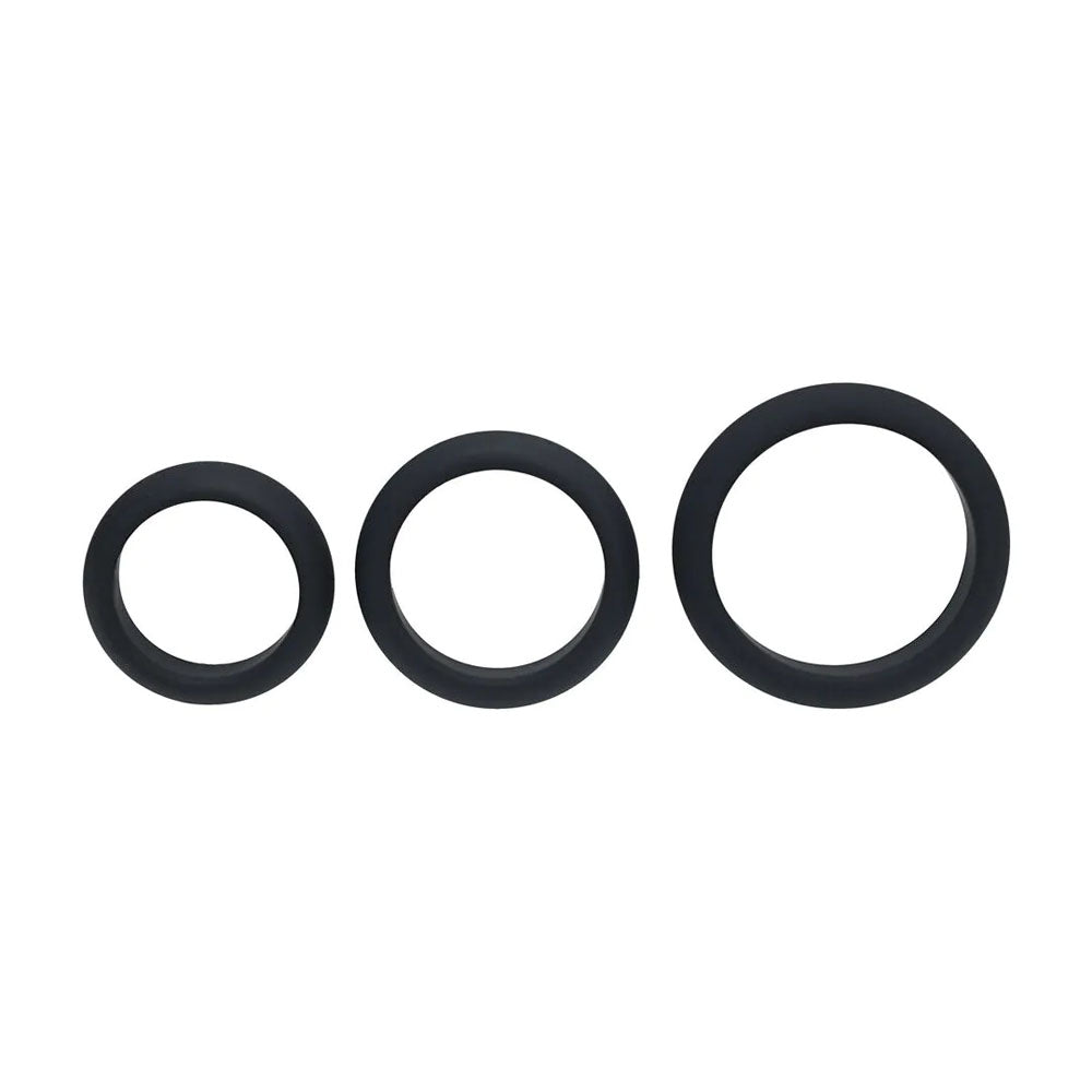 LEVELZ Wide O Silicone Cock Ring Set of 3 - S/M/L -  Cock Rings - Set of 3 Sizes