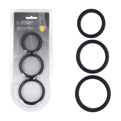 LEVELZ Wide O Silicone Cock Ring Set of 3 - L/XL/2X -  Cock Rings - Set of 3 Sizes