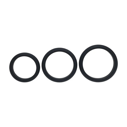 LEVELZ Wide O Silicone Cock Ring Set of 3 - L/XL/2X -  Cock Rings - Set of 3 Sizes
