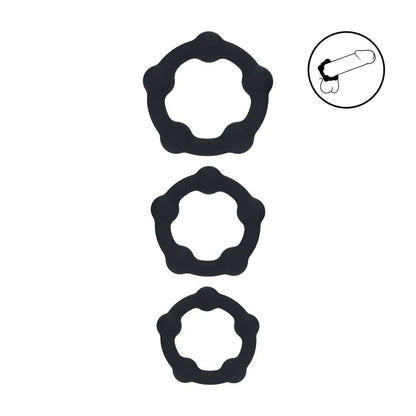 LEVELZ Beaded Silicone Cock Ring Set of 3 -  -  Cock Rings - Set of 3 Sizes