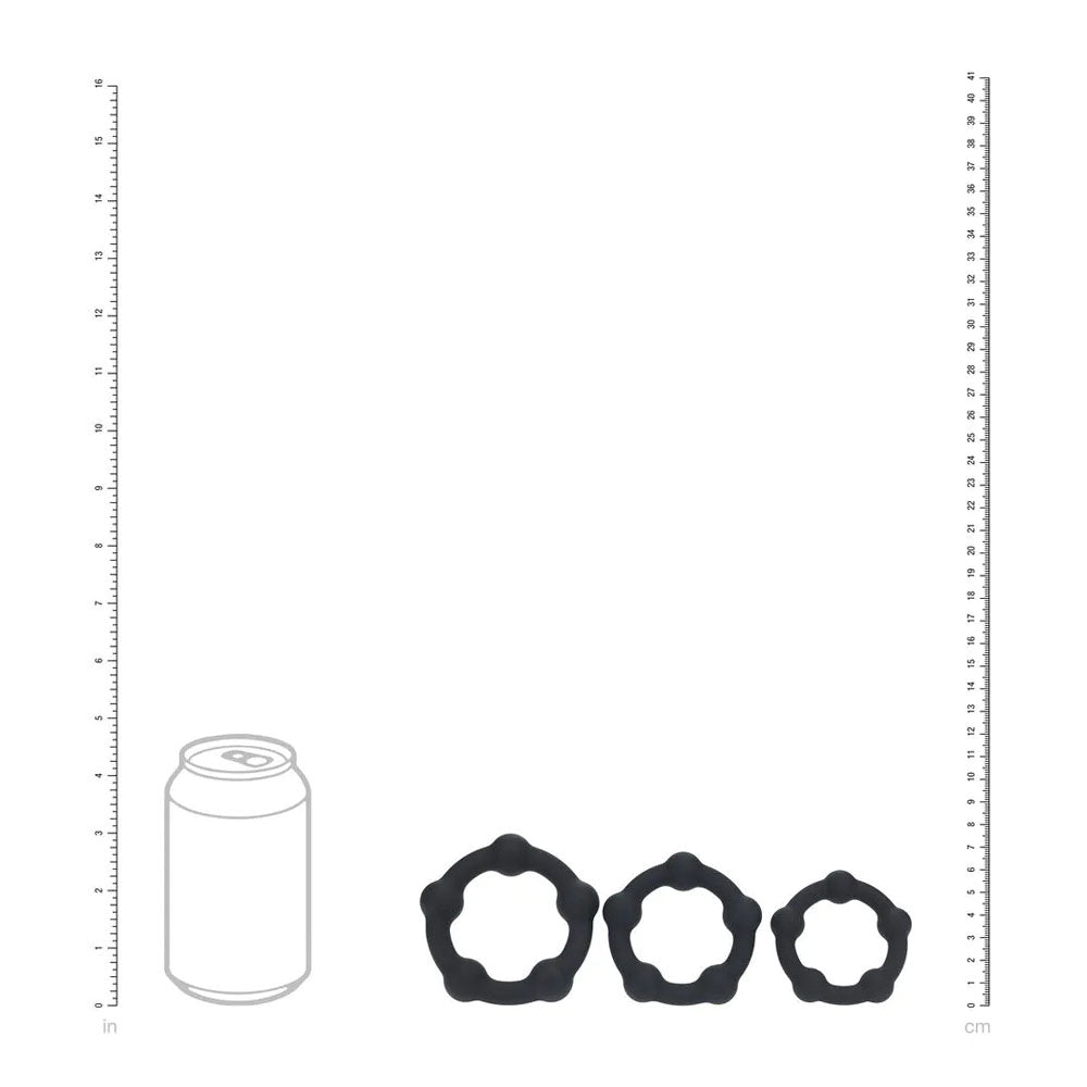 LEVELZ Beaded Silicone Cock Ring Set of 3 -  -  Cock Rings - Set of 3 Sizes