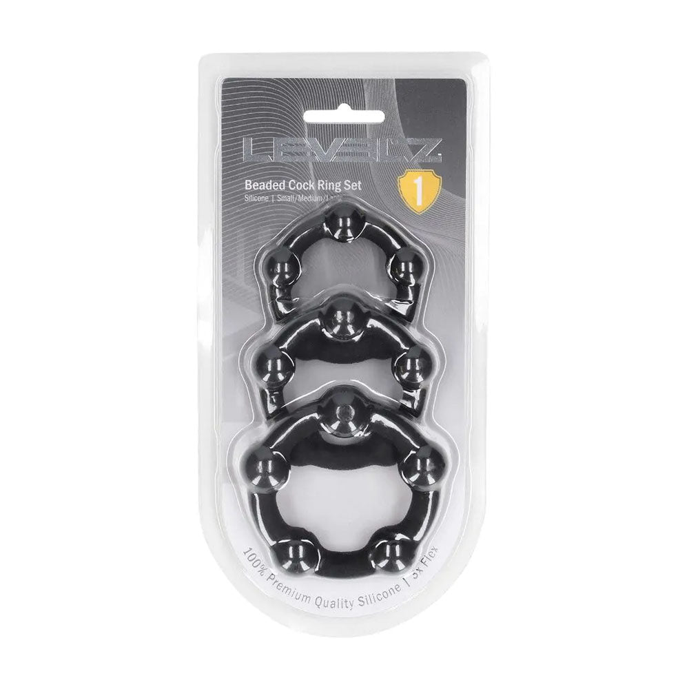 LEVELZ Beaded Silicone Cock Ring Set of 3 -  -  Cock Rings - Set of 3 Sizes