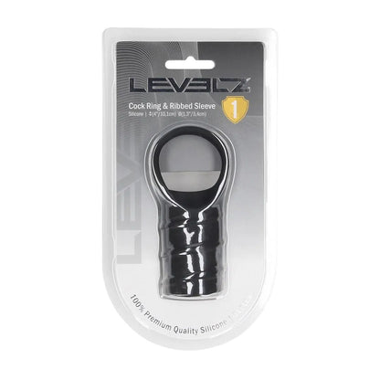 LEVELZ Silicone Cock Ring & Ribbed Sleeve -  Cock Ring with Sleeve