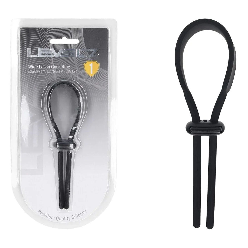 LEVELZ Wide Adjustable Silicone Lasso Cock Ring -  Adjustable Cock Ring