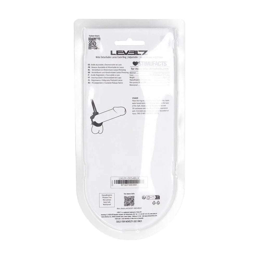 LEVELZ Wide Detachable Lasso Cock Ring -  -  Adjustable Cock Ring