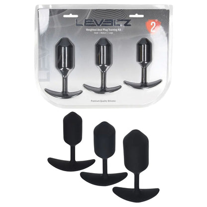 LEVELZ Silicone Weighted Anal Plug Training Set -  Weighted Butt Plugs - Set of 3 Sizes