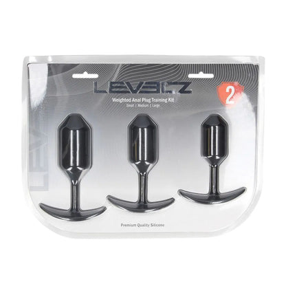 LEVELZ Silicone Weighted Anal Plug Training Set -  Weighted Butt Plugs - Set of 3 Sizes