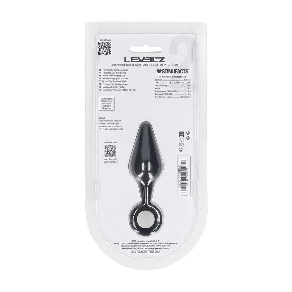 LEVELZ Silicone Anal Plug with Loop - Small -  -  Small Butt Plug