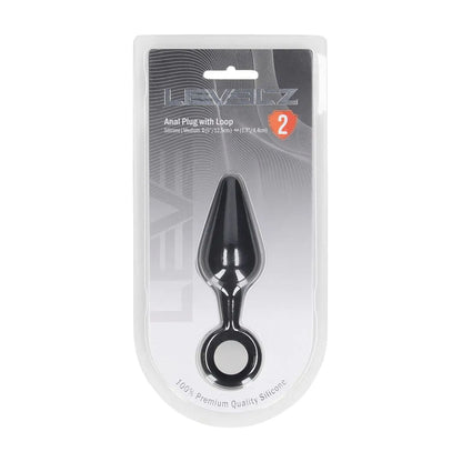 LEVELZ Silicone Anal Plug with Loop - Medium -  -  Medium Butt Plug