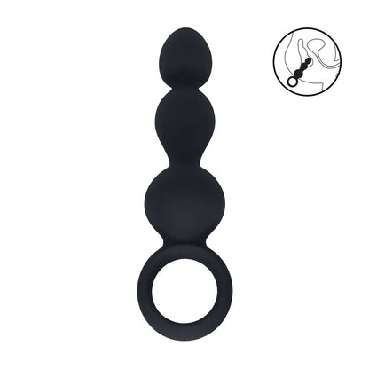 LEVELZ Beaded Silicone Anal Probe with Loop -  15.3 cm Beaded Anal Plug
