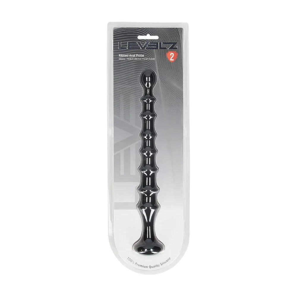 LEVELZ Ribbed Silicone Flared Anal Probe -  26.7 cm Anal Beads