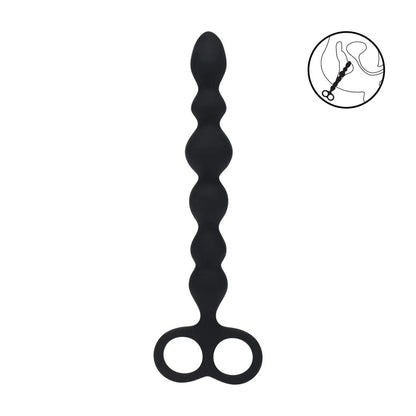 LEVELZ Beaded Silicone Anal Probe with Double Loop -  24.5 cm Anal Beads