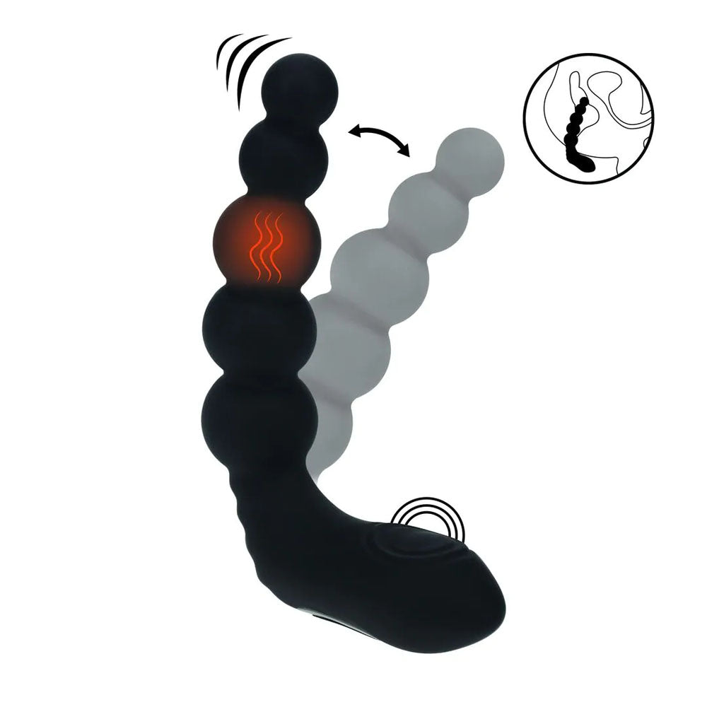 LEVELZ Rechargeable Beaded Prostate Massager -  USB Rechargeable Heating + Vibrating Prostate Massager