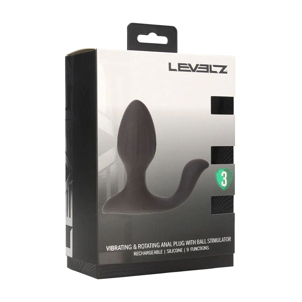 LEVELZ Vibrating & Rotating Anal Plug with Ball Stimulator -  10.7 cm USB Rechargeable Vibrating Butt Plug