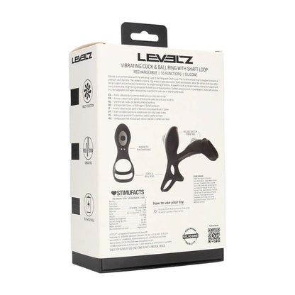 LEVELZ Vibrating Cock & Ball Ring with Shaft Loop -  USB Rechargeable Vibrating Cock & Ball Rings