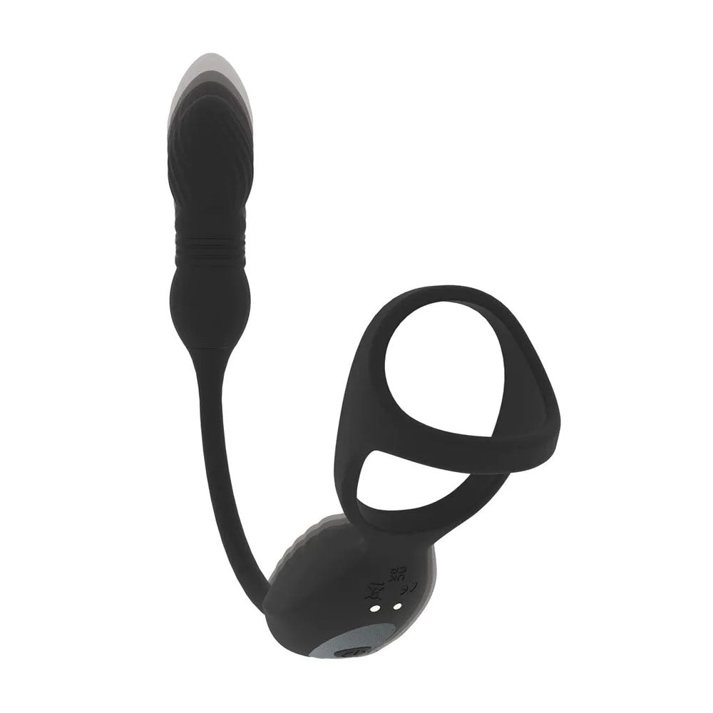 LEVELZ Vibrating & Thrusting TriO Cock Ring with Prostate Stimulator -  USB Rechargeable Vibrating Cock Ring with Thrusting Prostate Plug