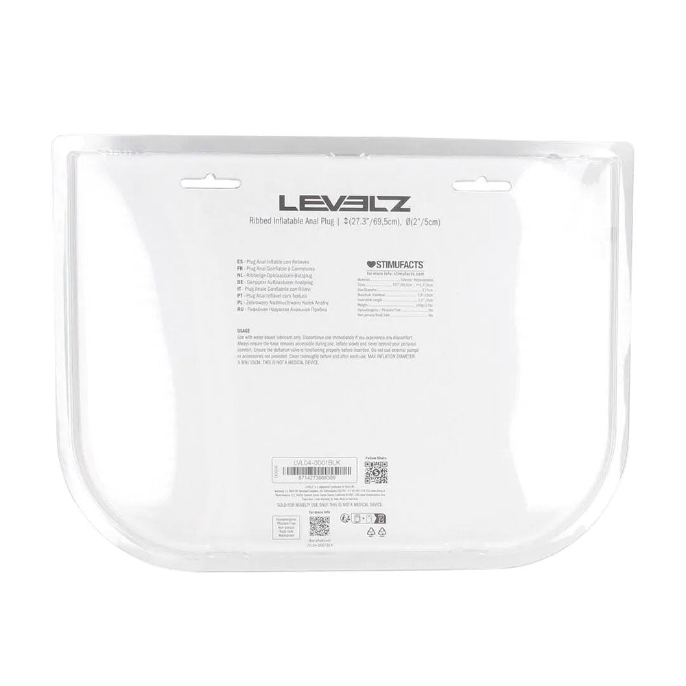 LEVELZ Ribbed Inflatable Anal Plug -  Inflatable Butt Plug