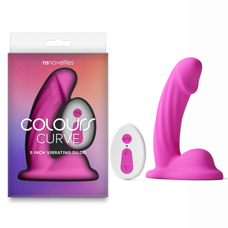 Colours Curve - Vibrating 5'' Dildo -  -  12.6 cm USB Rechargeable Vibrating Dildo with Wireless Remote