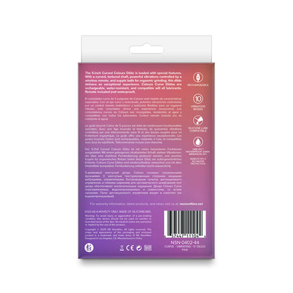 Colours Curve - Vibrating 5'' Dildo -  -  12.6 cm USB Rechargeable Vibrating Dildo with Wireless Remote