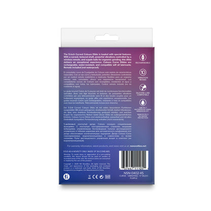 Colours Curve - Vibrating 5'' Dildo -  -  12.6 cm USB Rechargeable Vibrating Dildo with Wireless Remote