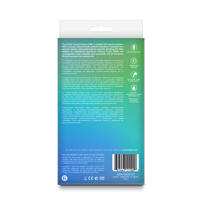 Colours Curve - Vibrating 6'' Dildo - Teal - Teal 16.4 cm USB Rechargeable Vibrating Dildo with Wireless Remote